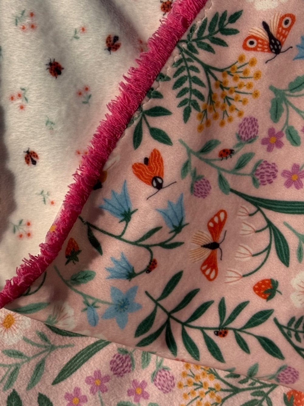 Baby blanket new with soft double sided velvet fabric.